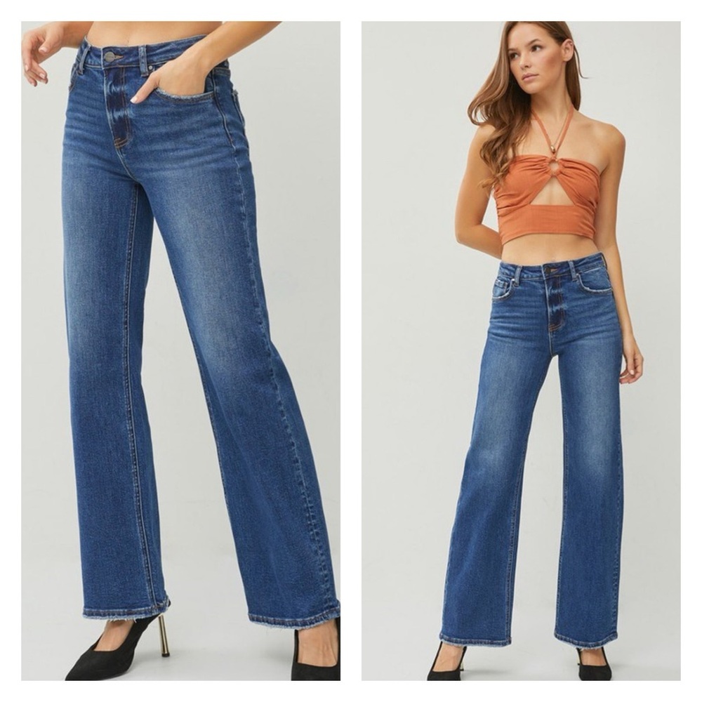 Risen High Rise Long Straight 5542 - Dark Wash 32.5” inseam